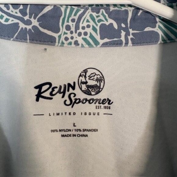 Reyn Spooner Polo Shirt Mens Large Hawaiian Aloha Limited Issue Performance - Picture 3 of 6